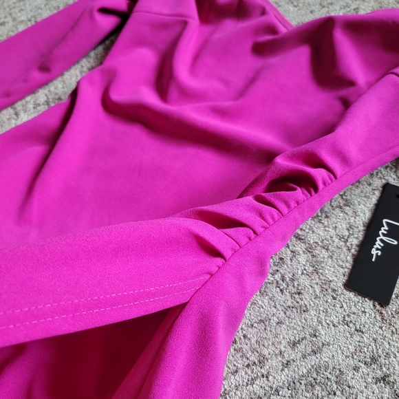NWT Lulus Baby‎ Be Mine Magenta Off-the-Shoulder Bodycon Mini Dress Size Medium - Picture 7 of 13